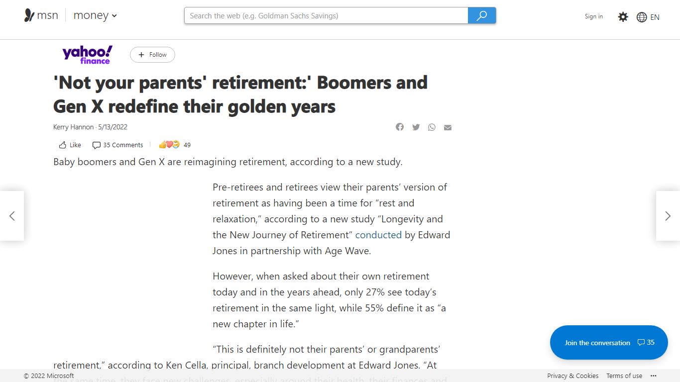 'Not your parents' retirement:' Boomers and Gen X redefine their ... - MSN